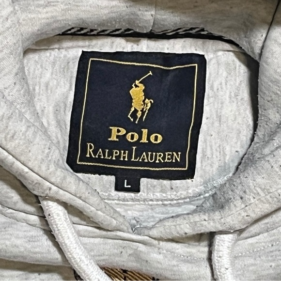Polo Ralph Lauren Hoodie Polo Bear USA Basketball Pullover Gray Adult Sz L - Picture 6 of 10